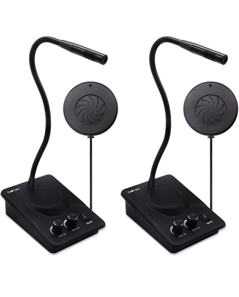 Daytech Window Speaker System 2 Way Intercom Communication Microphone 2 Pack