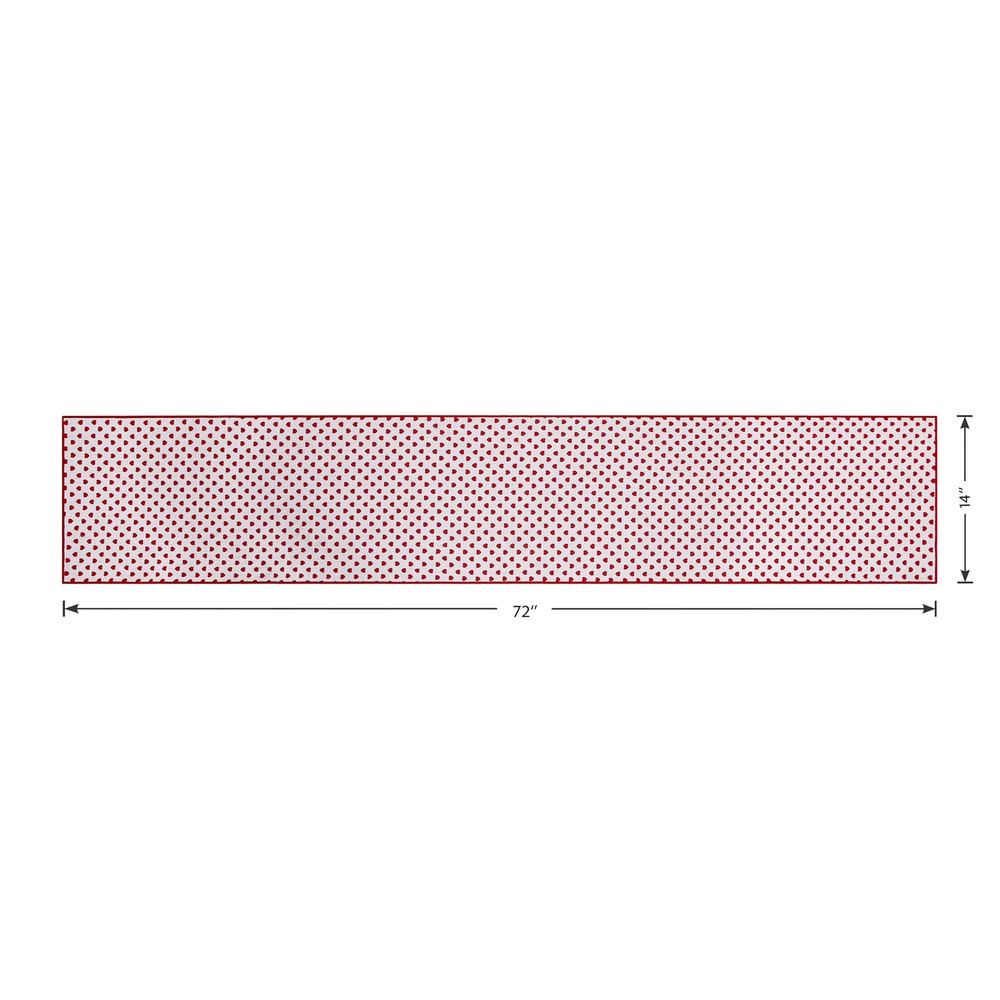 Reversible Hearts Table Runner Cotton
