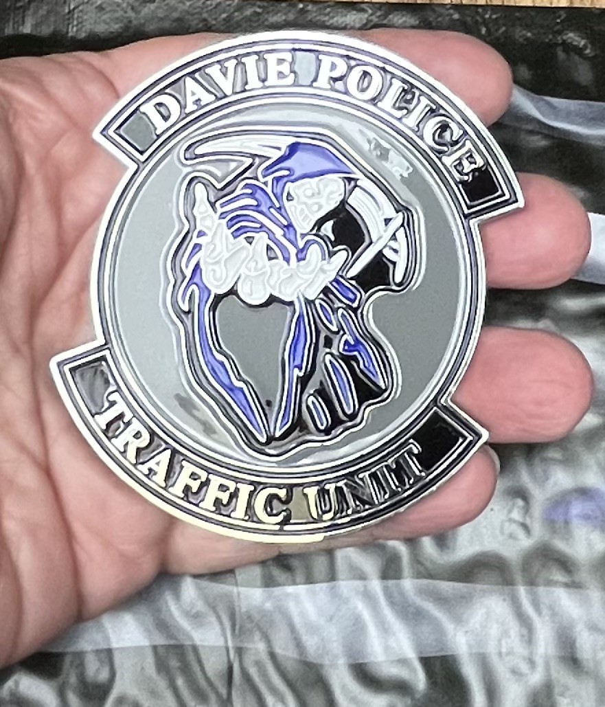 Davie Police Department Traffic Unit Reaper Challenge Coin