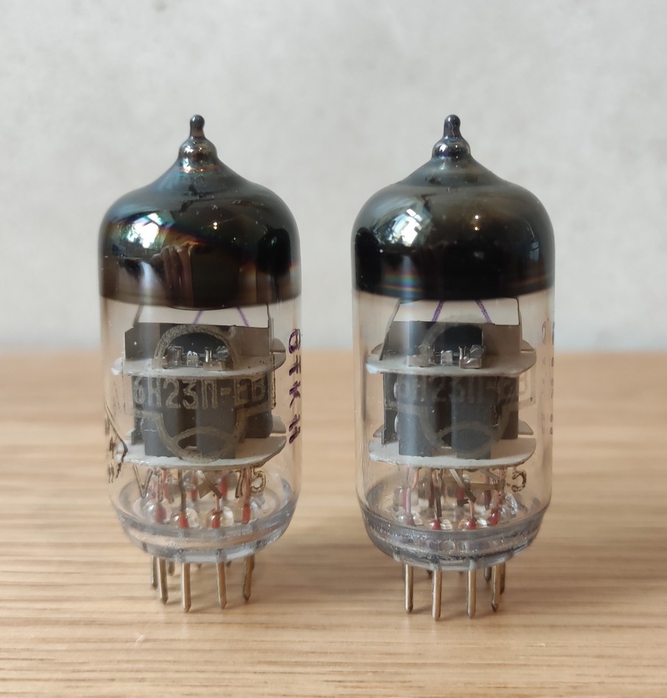 2x 6N23P-EV 75 Matched Pair Silver Shield 1975 Reflector ECC88 6922