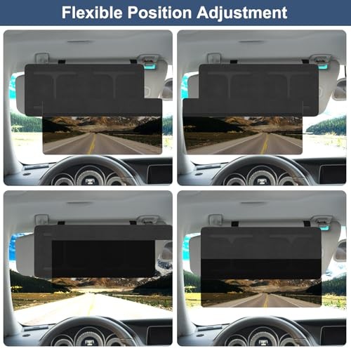Car Visor Extender Sun Blocker, Polarized Sunvisor Extension with Black