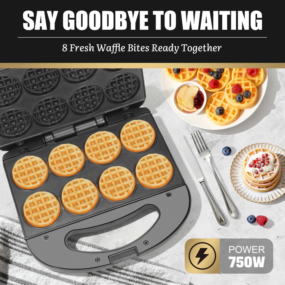Mini Waffle Maker, Mini Waffle Iron, Waflera Electrica, Small Waffle Maker fo...