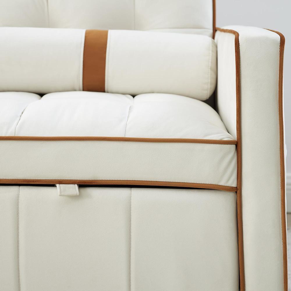 55.5" Pull Out Sleep Sofa Bed 2 Seater Adjsutable Backrest and Lumbar Pillows
