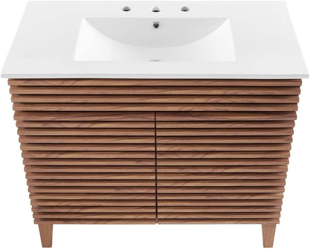 Render 36" Bathroom Vanity in Walnut White