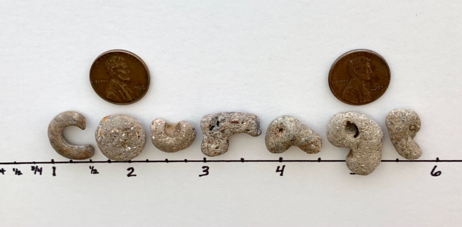 COURAGE Rocks Beach Stones Word Sign Natural Letter Shaped Pebble art craft USA