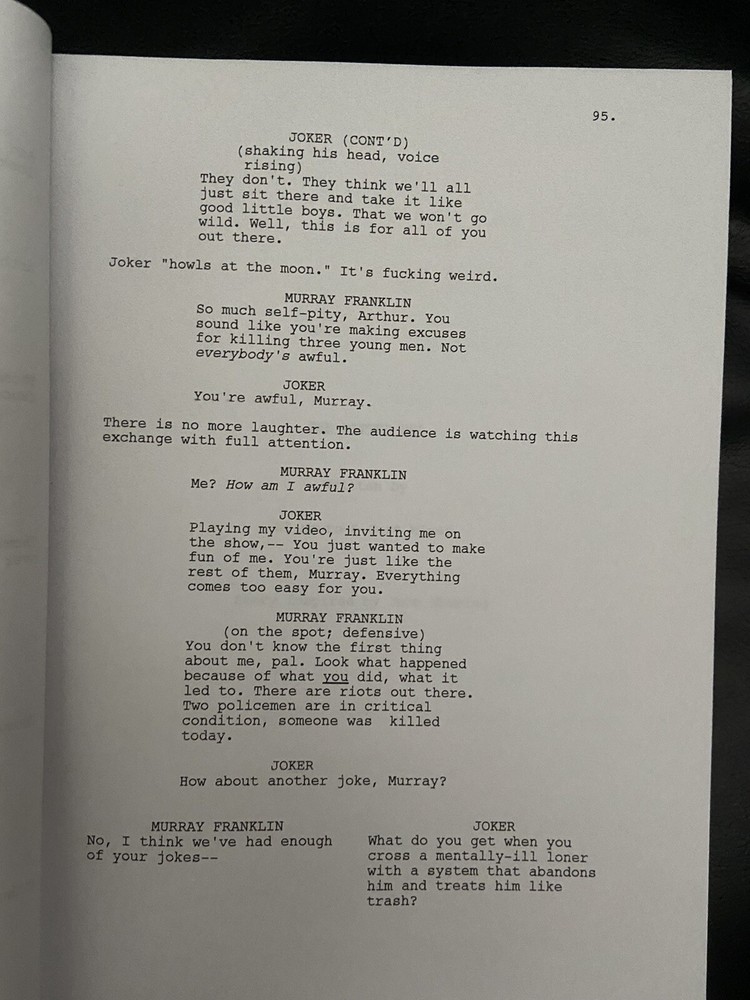 Warner Bros. JOKER 2019 Rare Studio SCREENPLAY DC Comics MOVIE SCRIPT
