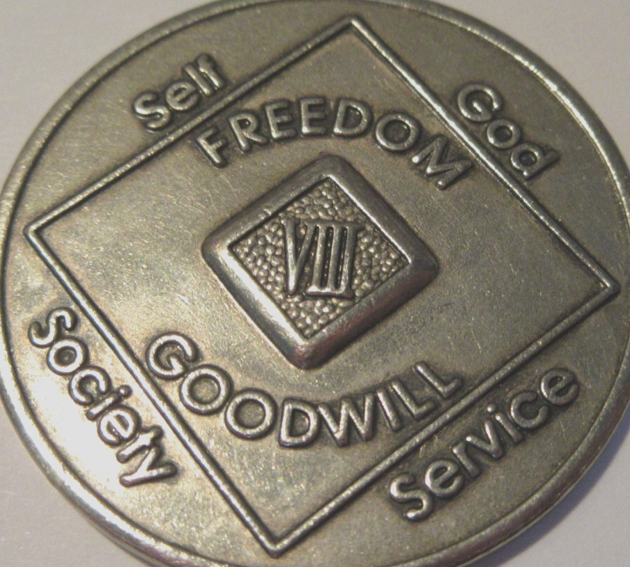Narcotics Anonymous Medallion NA 8 Year Token Chip Coin Clean