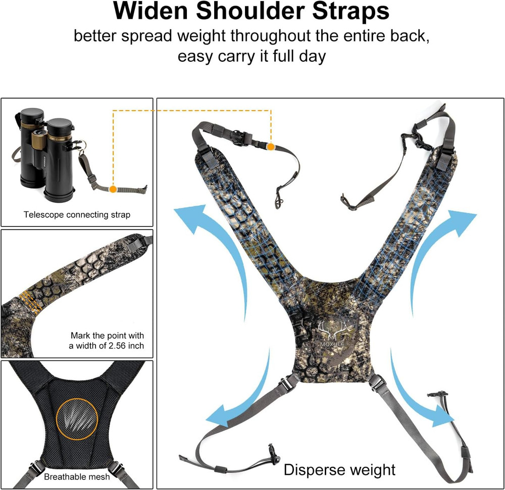 Binocular Harness Chest Pack - Bino Case with Rangefinder Pouch and Waterproof