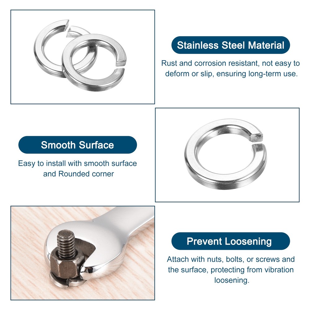 M18 Split Lock Washer, 20Pcs 316 Stainless Steel Spring Lock Washers