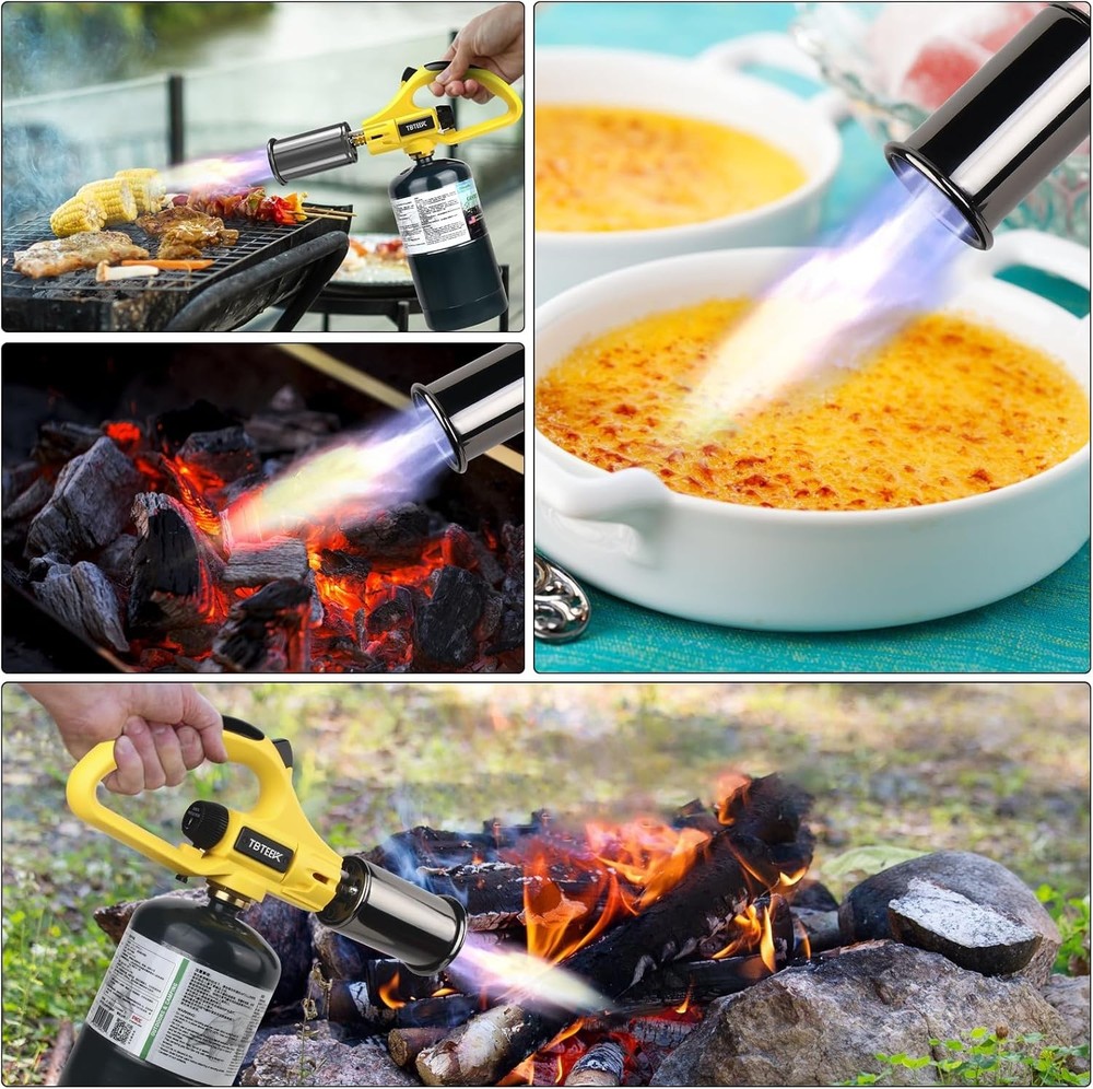 Refillable Propane Torch for Searing, Crème Brûlée & Campfire - Safe & Effective