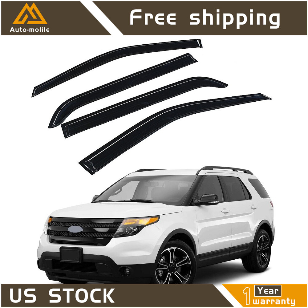 Wind Deflector Window Visors Vent Rain Guard Shield For Ford Explorer 2011-2019