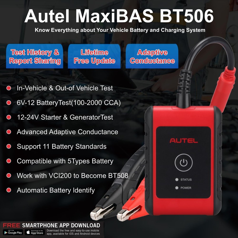 Autel MaxiBAS BT506 Auto Battery Tester & Electrical System Analysis Tool 6V/12V
