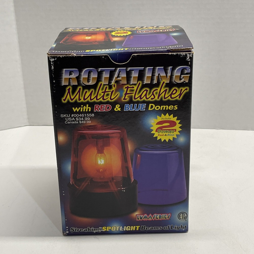 Rotating Multi Flasher with Red and Blue Domes with Extra Bulbs