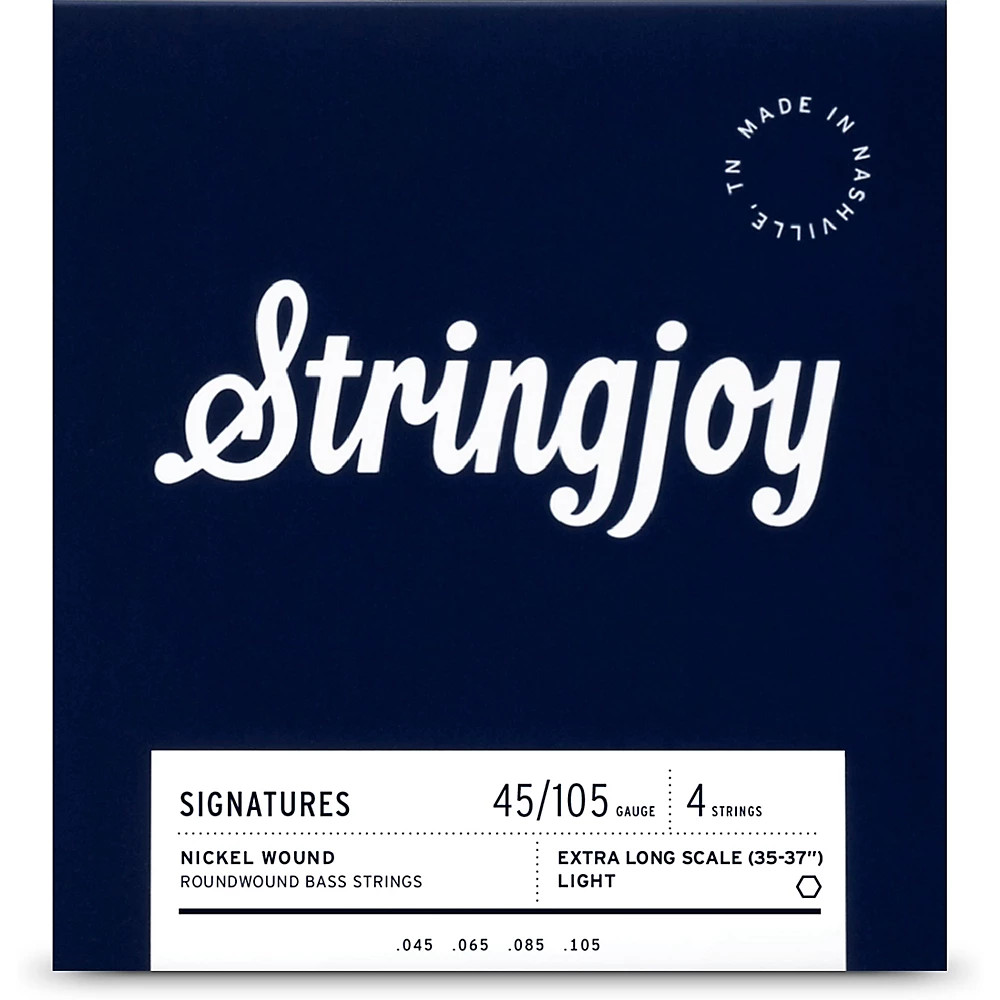 Stringjoy 4 String Extra Long Scale Nickel Wound Bass Guitar Strings 45 - 105