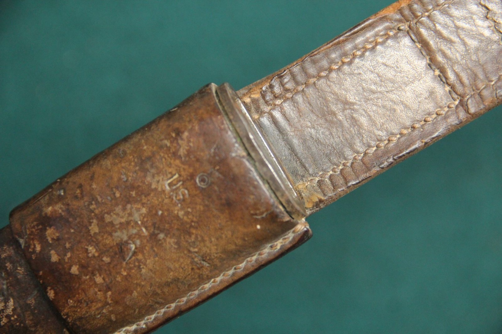 WWI US Marked Canadian Ross Bayonet & Leather Scabbard Mk I Free Shipping