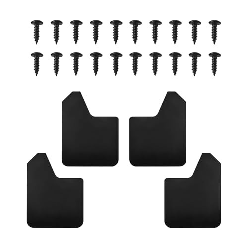4PCS Universal Car Mud Flaps, Flexible Bendable Car Splash Guards Set Black