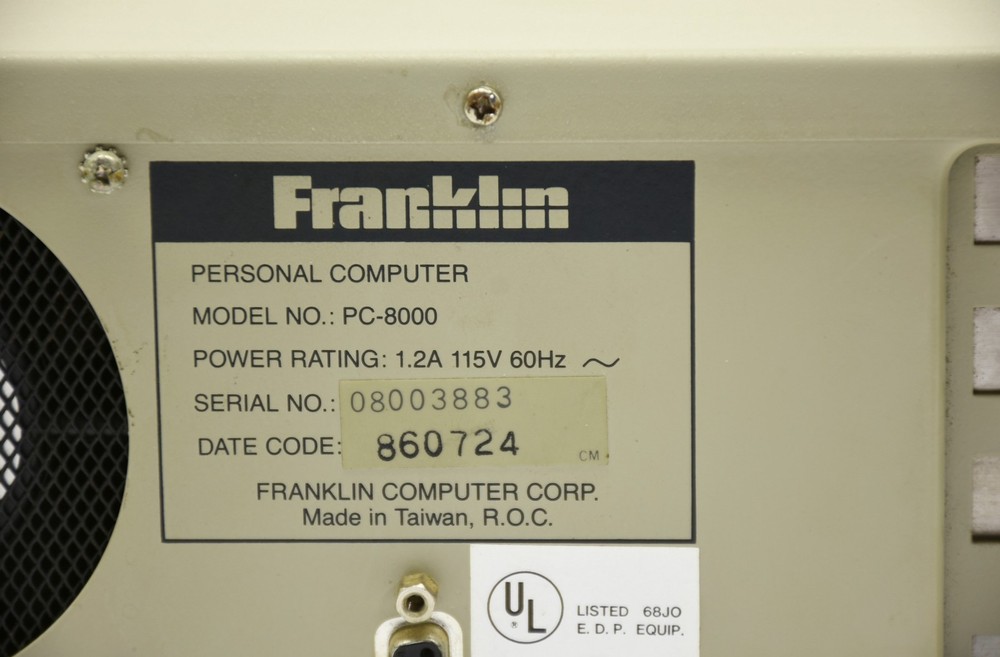Vintage Franklin PC-8000 Computer | Complete Chassis | XT Clone | 1986 | Tested
