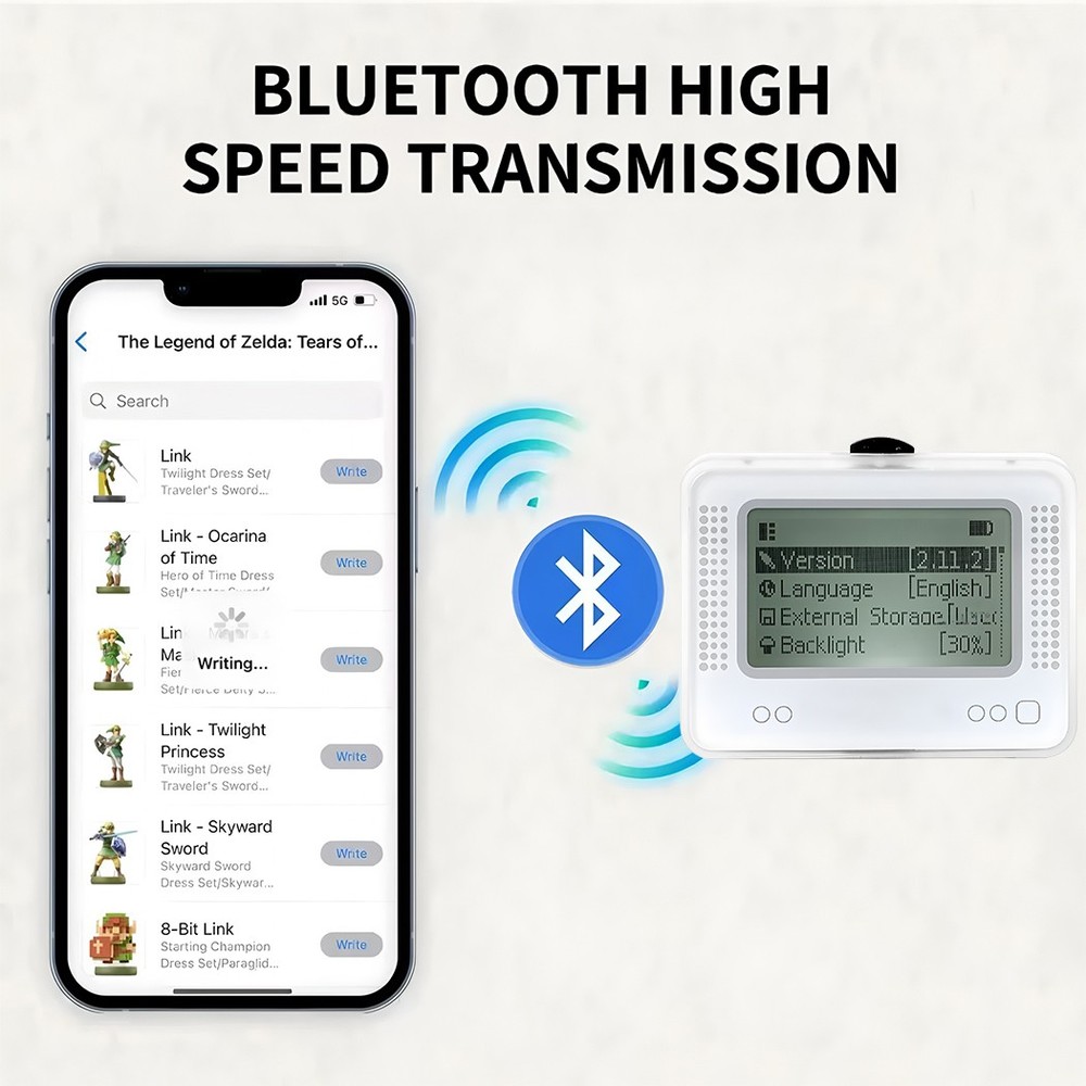 Amiibo NFC Tag Emulator Bluetooth-Compatible Emulator for Nintendo Switch 1 & 2