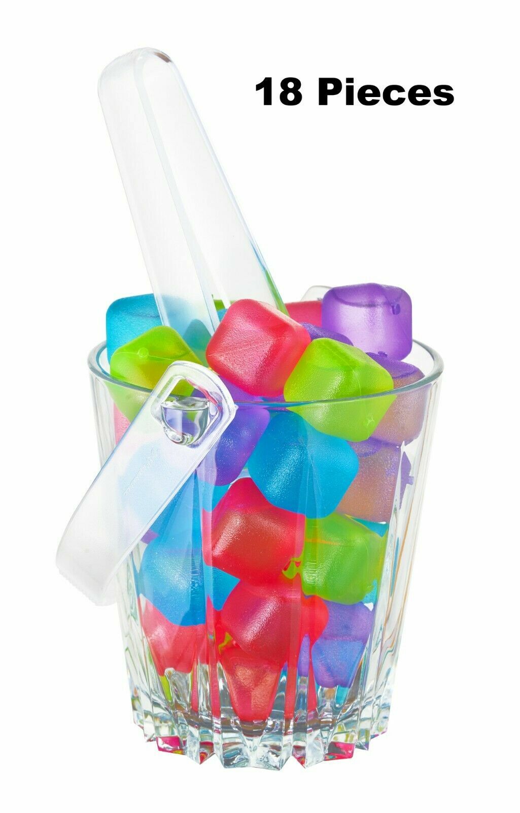 New Reusable Plastic Ice Cubes, Pack of 18 BPA FREE, YOU CHOOSE COLOR