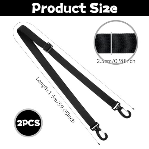 Black Shoulder Strap, Adjustable Replacement Shoulder Strap, 60 Inch Universal