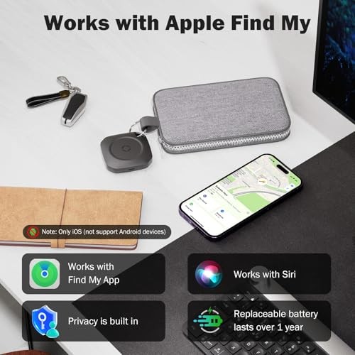 Air Tracker Tag-4 Pack, Smart Bluetooth Tracker Work with Apple Black,4 Pack