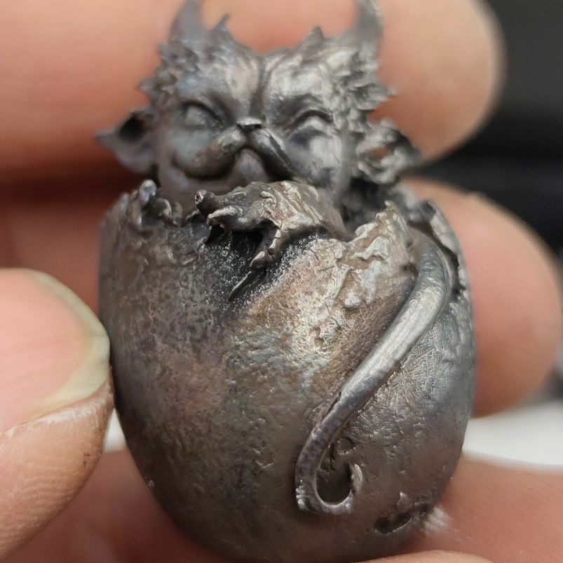Black Solid Copper Legendary Dragon Miniature Statue for Shelter Display