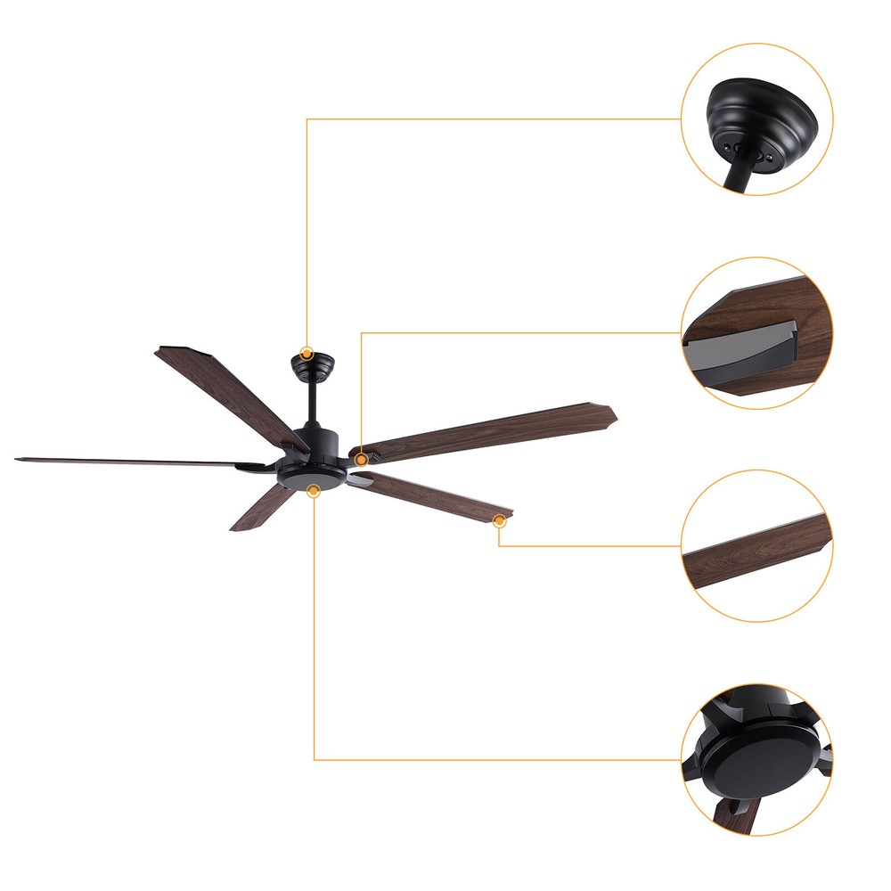 72 Inch Ceiling Fan, Ceiling Fan with Remote Control, Ceiling Fan
