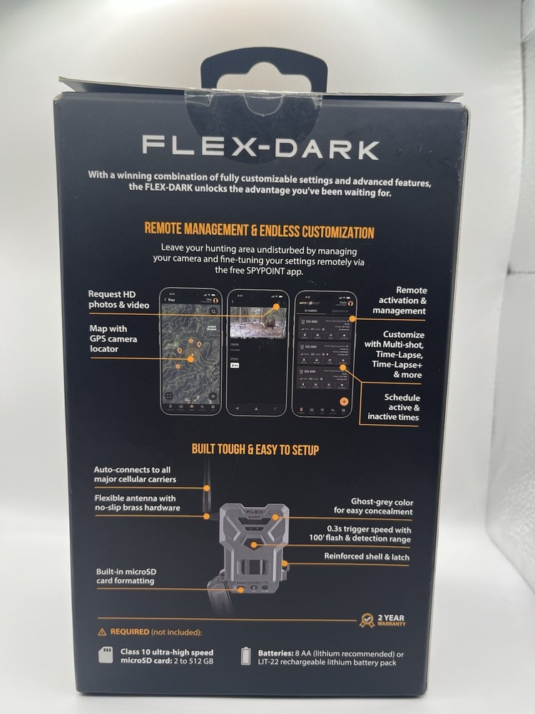 SPYPOINT Flex-Dark Cellular Trail Camera (FLEX-DARK) New SEALED