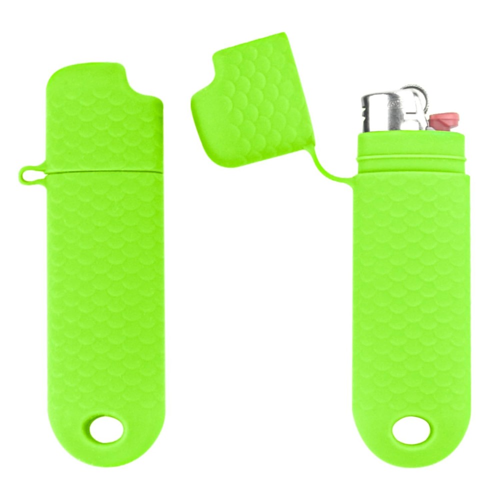 2 Pcs Waterproof Lighter Case Cover Holder for BIC Regular 2, Light Green