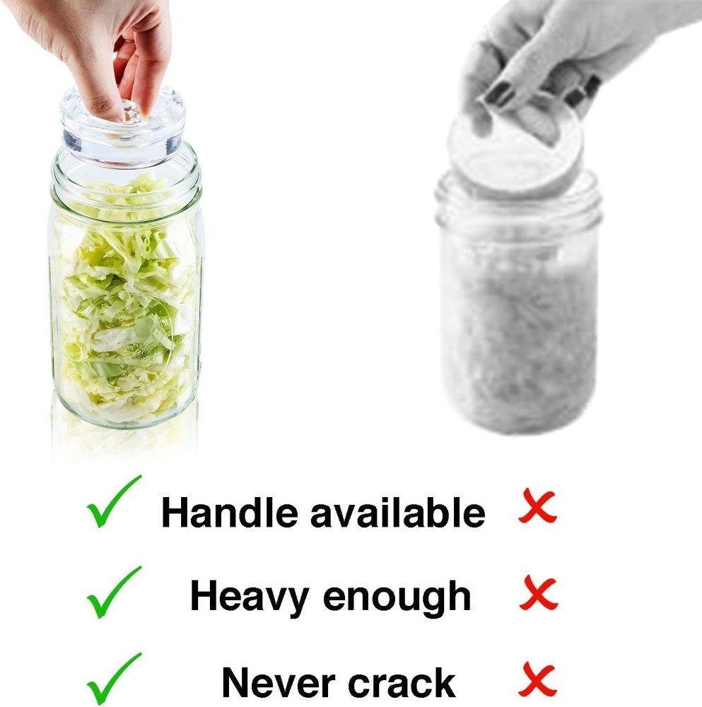 Compact Round Fermentation Weights - 4 Pack for Perfect Vegetable Fermentation