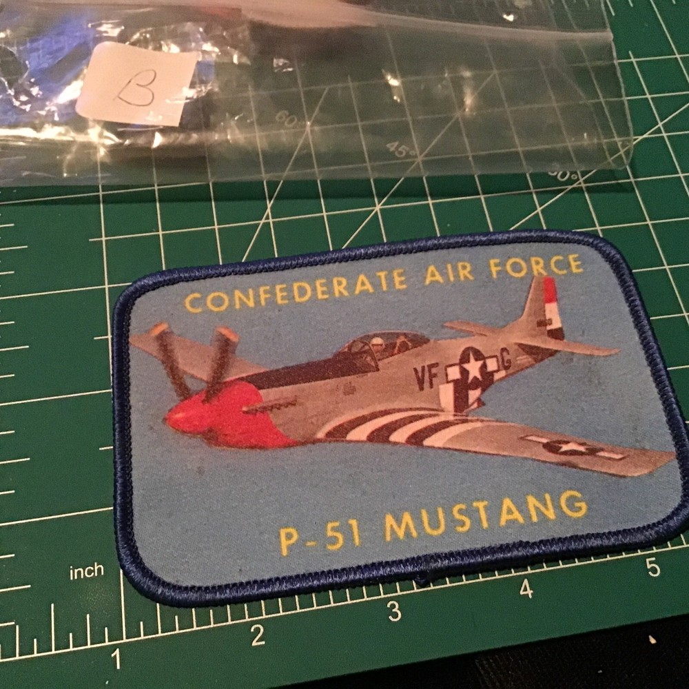 Confederate Air Force Patch P-51 Mustang Vivid Colors Jacket Patch