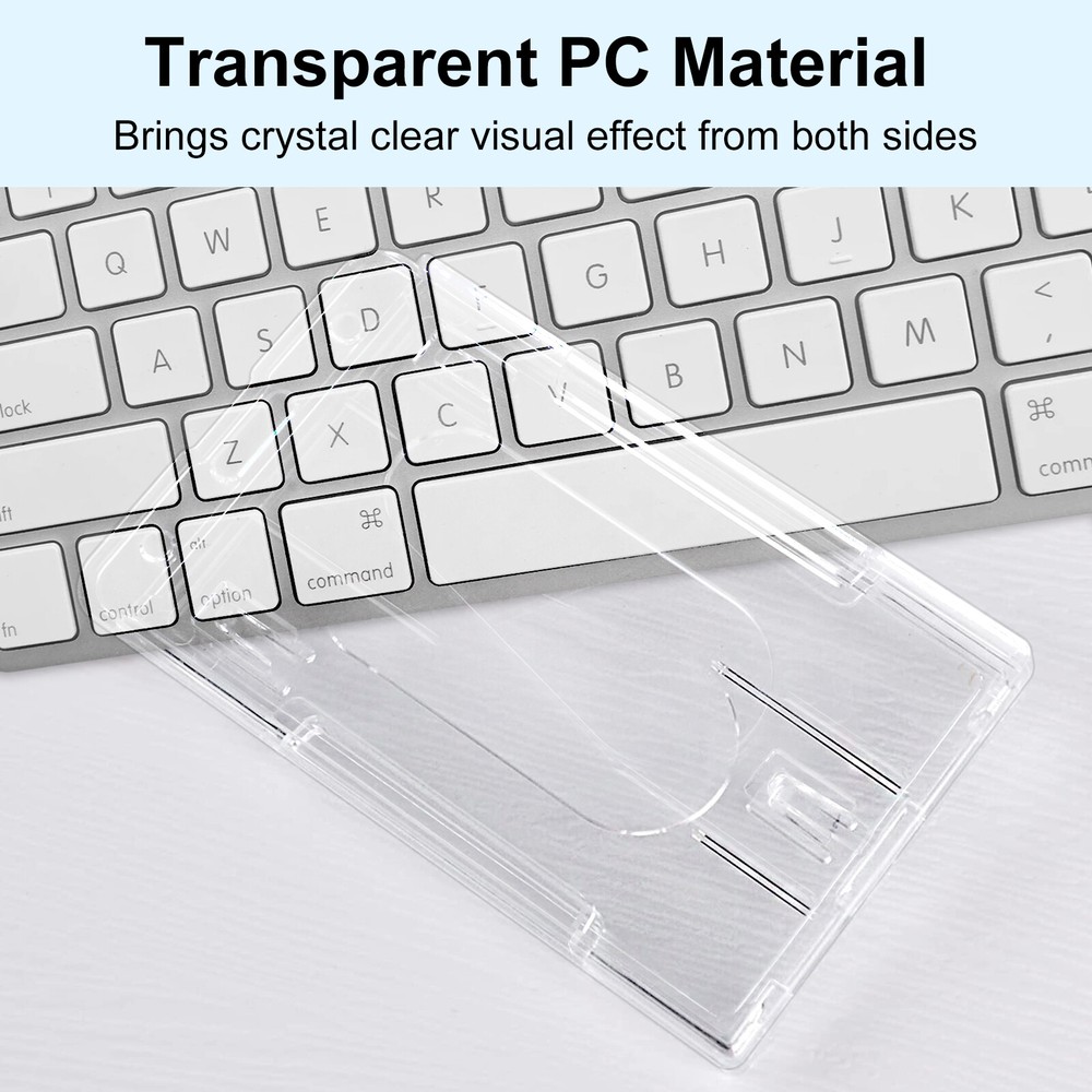 10Pcs ID Card Badge Holder Hard Plastic Protector Vertical Clear Protective Case