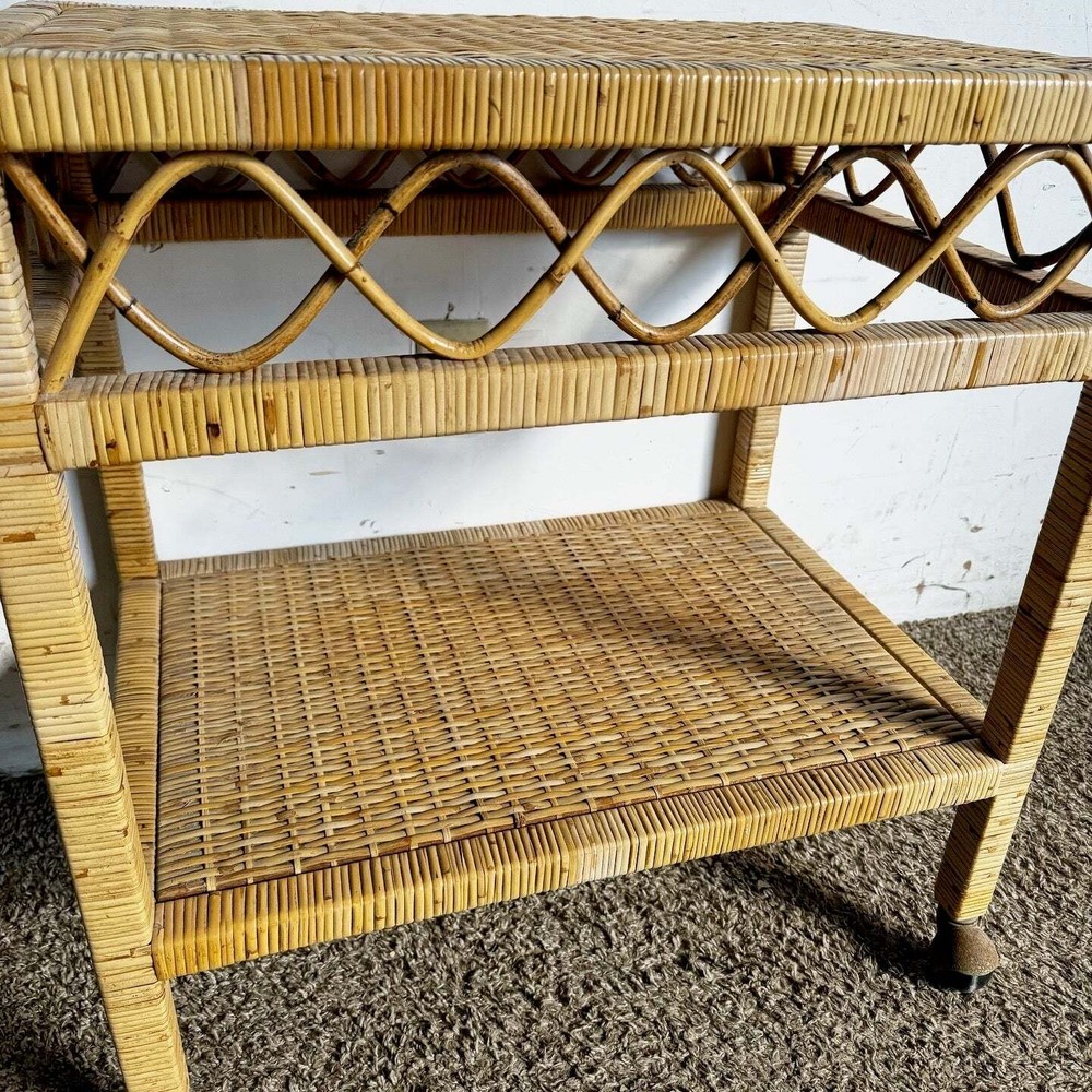 Boho Chic Wicker Two Tier Cart