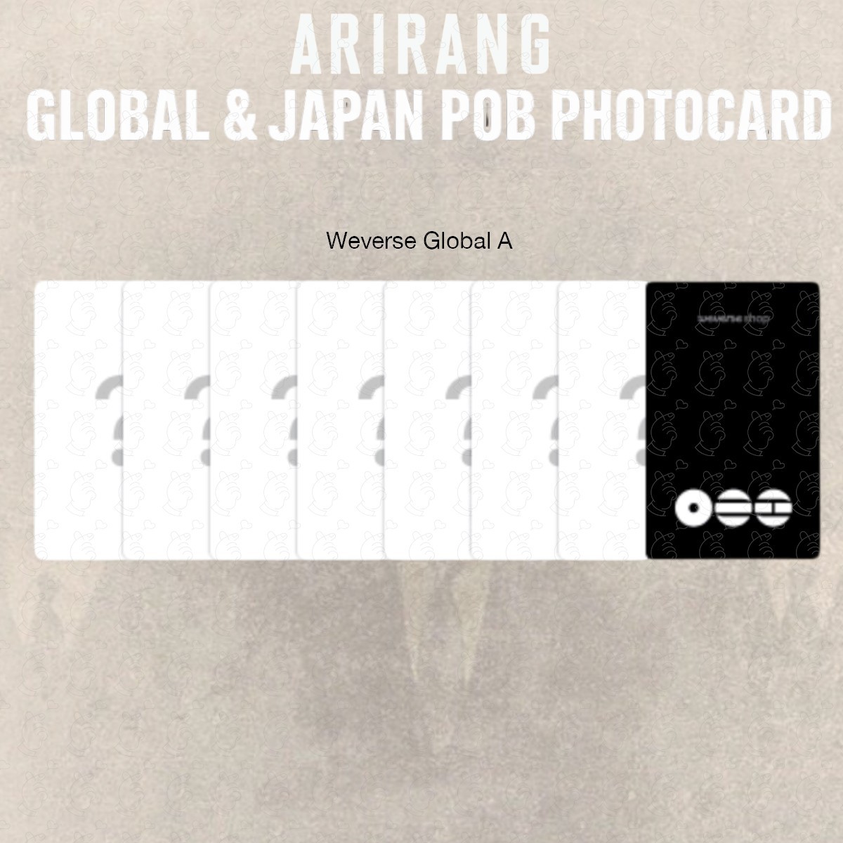 PRE BTS ARIRANG OFFICIAL POB PHOTOCARD Weverse Japan Global UMS Tower Record HMV