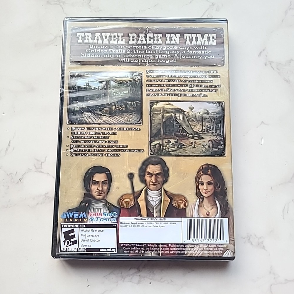 Golden Trails 2 The Lost Legacy NEW PC CD-ROM Computer Game, 2000 hidden Objects