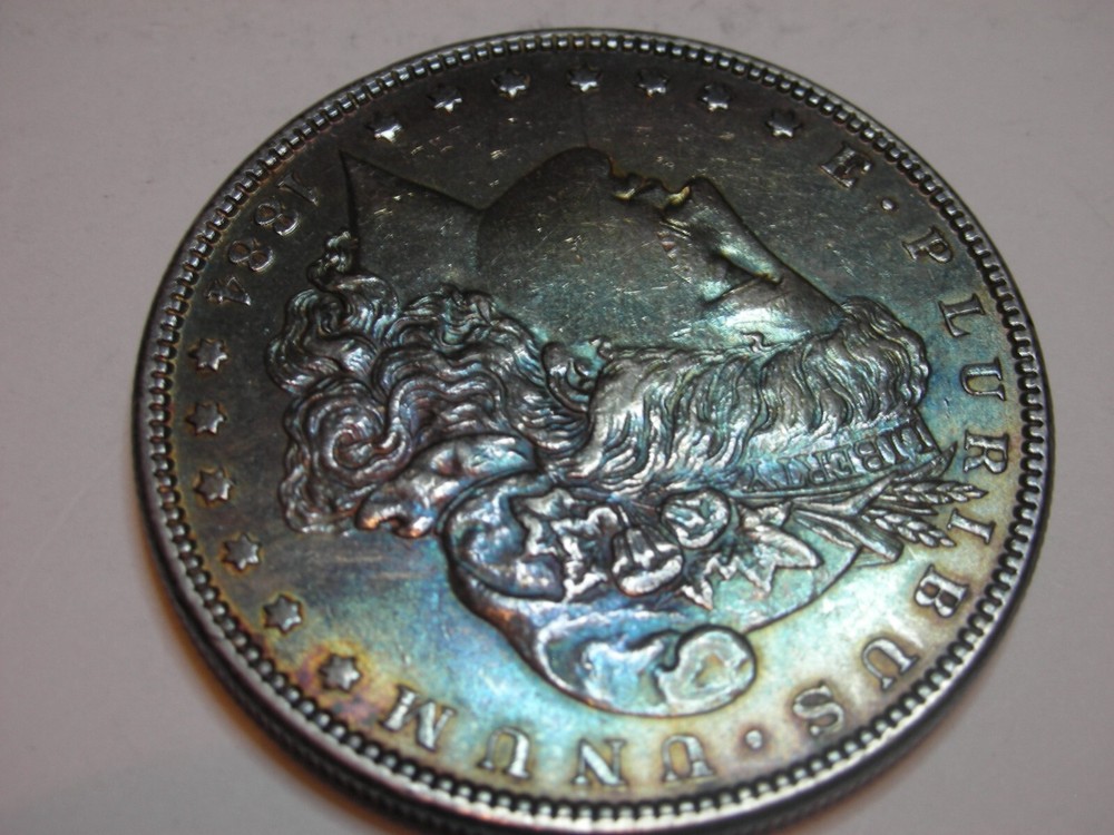 1884 MORGAN DOLLAR TONED COLORS