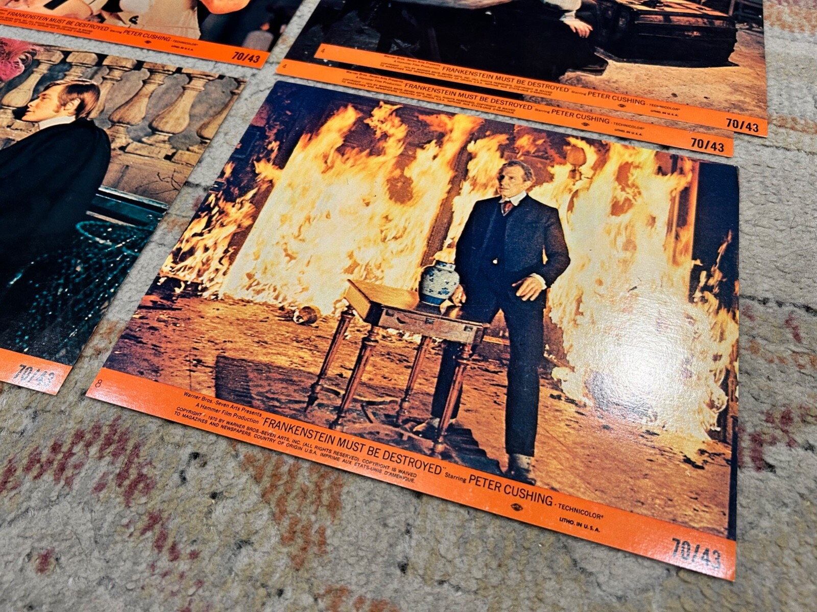 1970 Frankenstein Must Be Destroyed - 8x10 Lobby Card Set - Peter Cushing