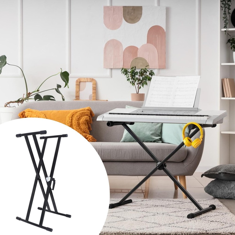 Keyboard Stand Sturdy Professional Double Braced Stability Height Adjustable