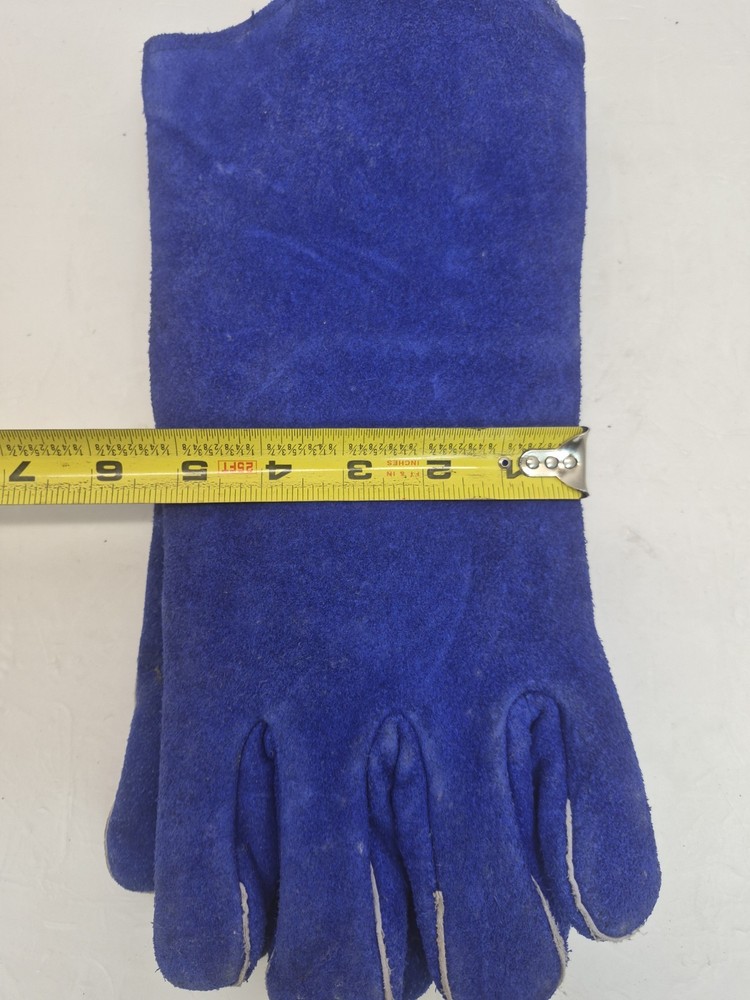 Task Master Leather Fireplace/Welding Gloves blue