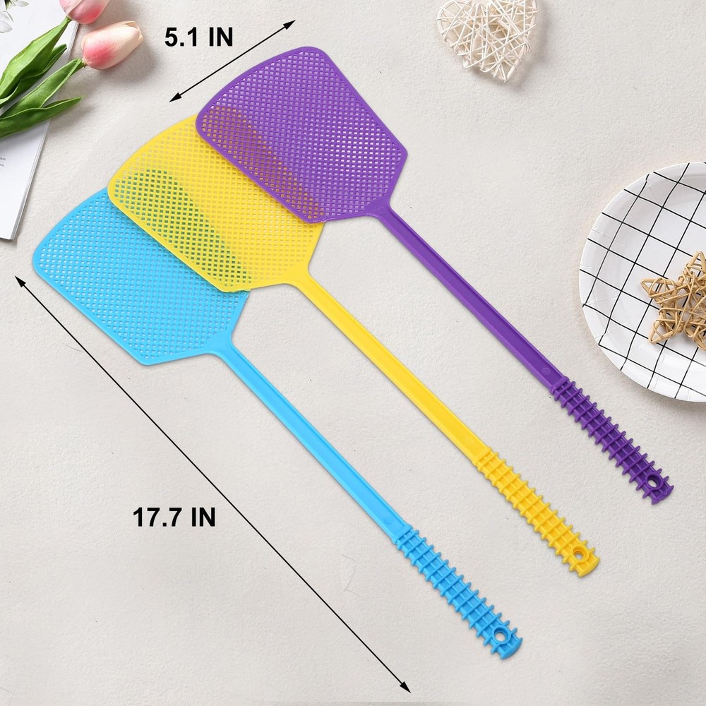 Fly Swatter,Plastic Flyswatters Multi-Pack,6 Bulk Vibrant Colorful Assorted