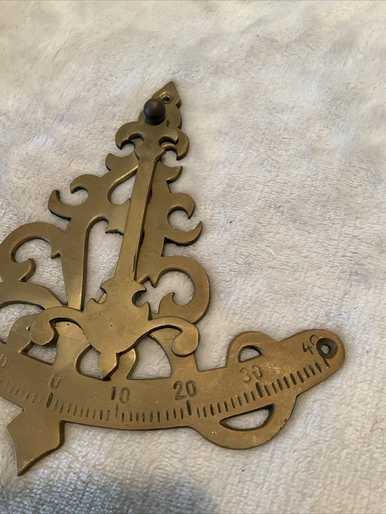 Solid Brass Mariner's Quadrant Scale Pendulum Inclinometer Ship Tilt Gauge 7”
