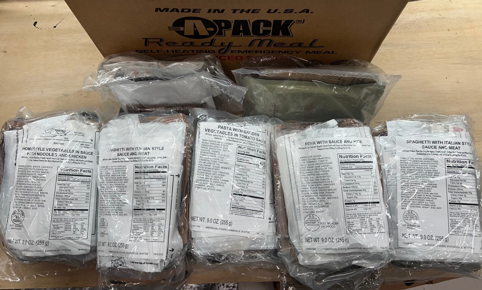 APack Mre Ready To Eat Reduced Sodium - Case of 12 7/26 insp date! apack A Pack