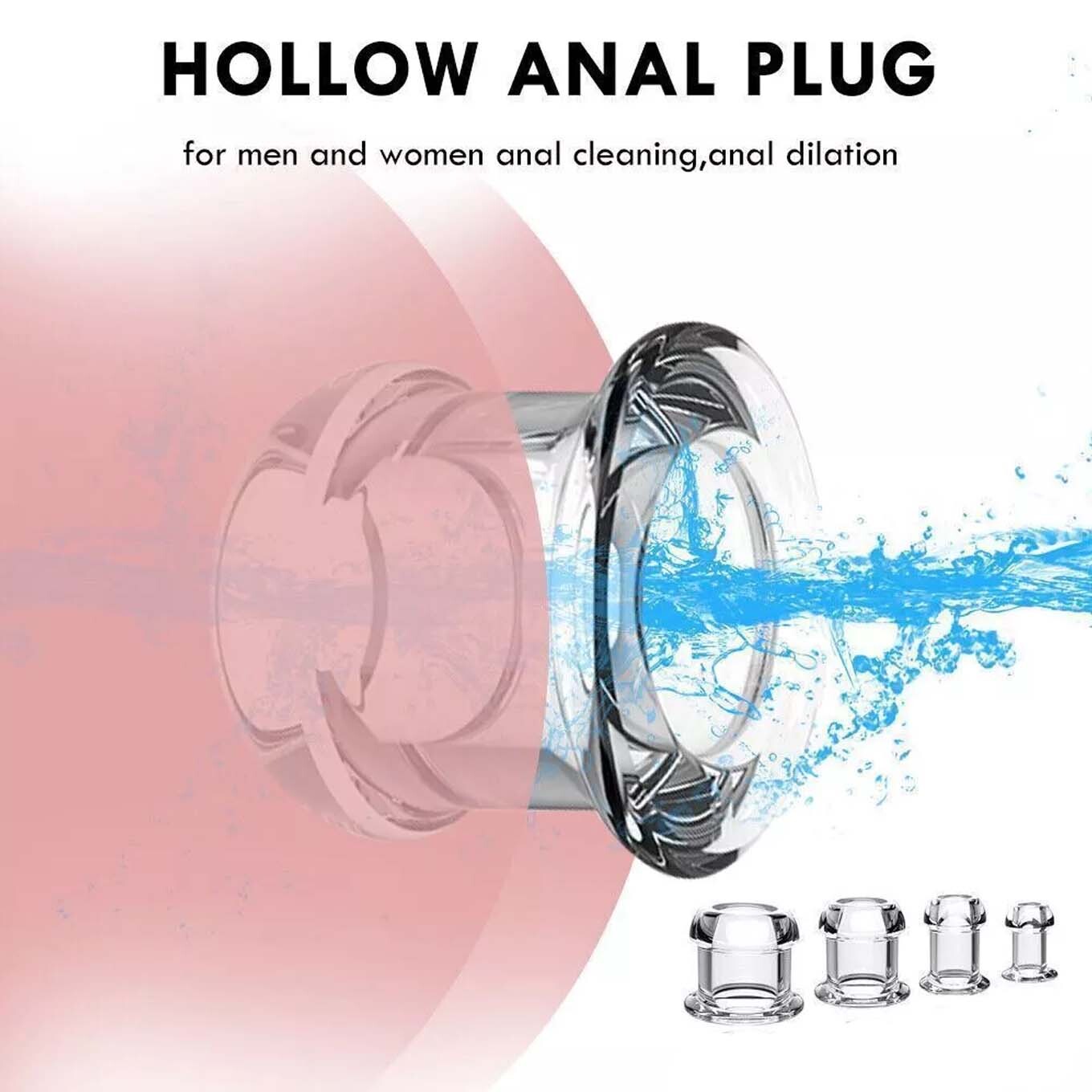 Anal Sex Spreader Clear Hollow Silicone Butt Plug Comfort Deep Access Tunnel Sex