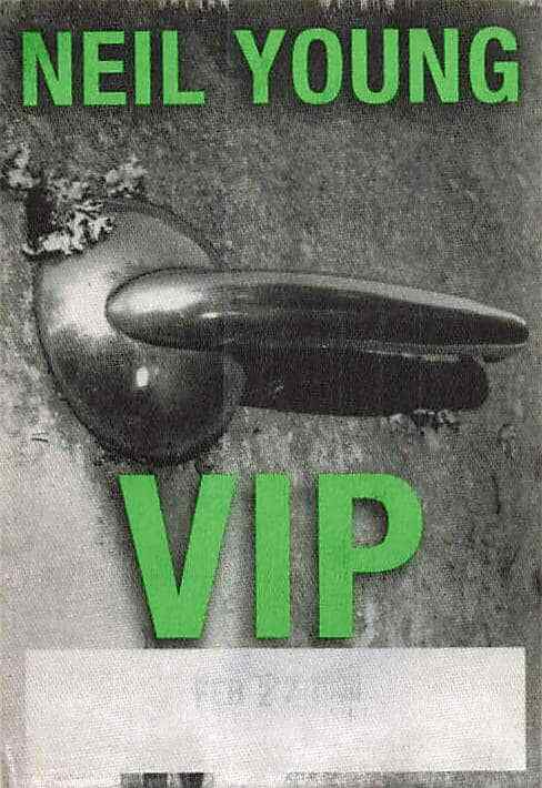 Neil Young Backstage Pass Grey/Green VIP Cloth Variant