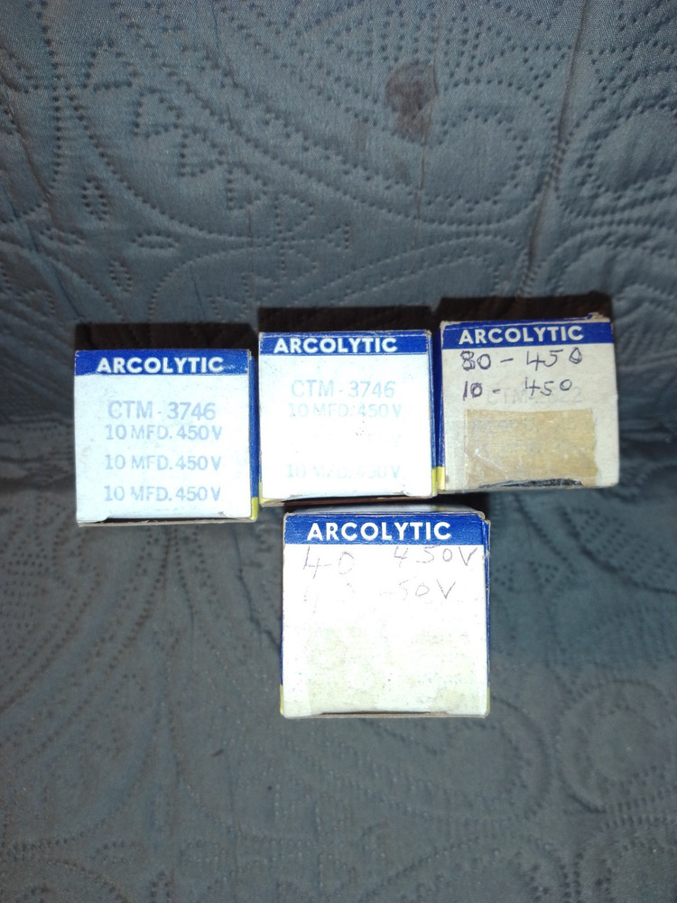 (4) NOS ARCOLYTIC MULTI-SECTION ELECTROLYTIC CAPACITORS - 450 V