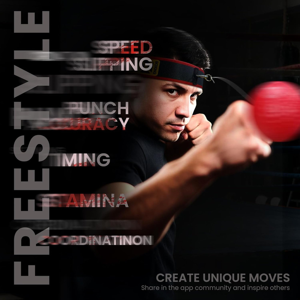 YMX BOXING® Ultimate Reflex Ball Set with Counter App - 4 React Reflex Ball plus