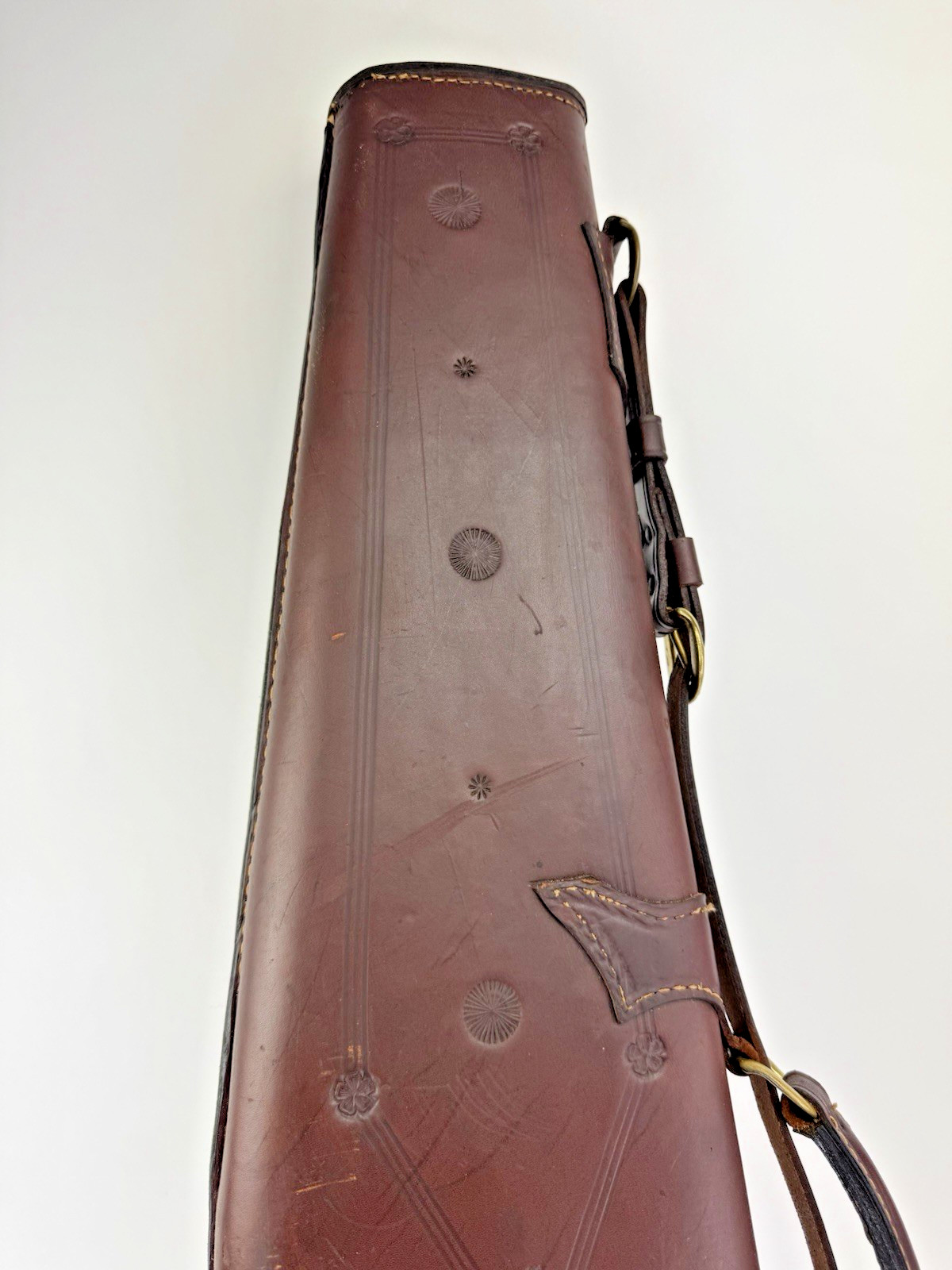 Rare Antique Leg o Mutton Abercrombie Fitch Shotgun Gun Case Leather Tooled