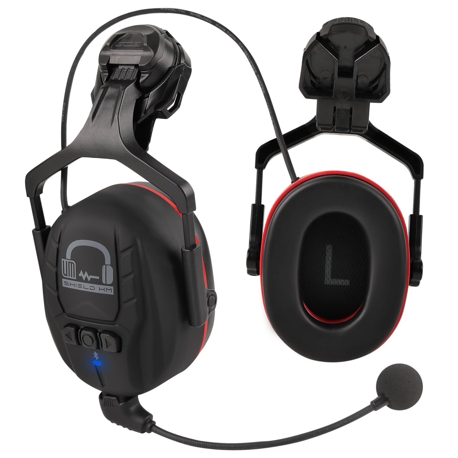 Bluetooth Hard Hat Ear Muffs, NRR 27 dB Adjustable Cap-mounted Work Headphone...