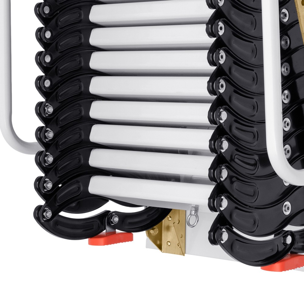 12 Steps Wall Mounted Folding Ladder Loft Stair Attic Steps Pull Down 882lb Load