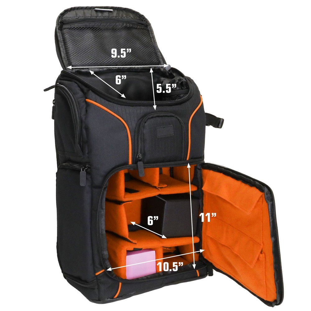 USA Gear Magic the Gathering Backpack with Customizable Interior (Orange)